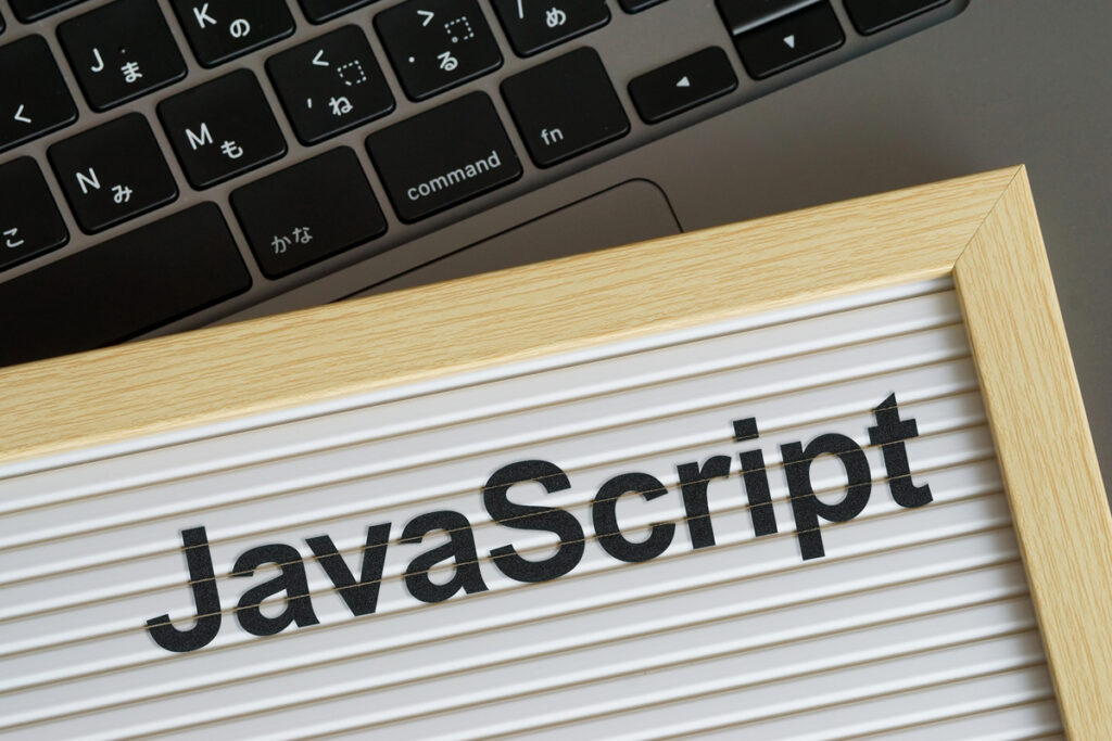 JavaScriptの黒文字写真